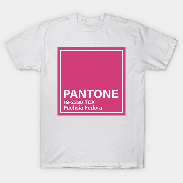 pantone 18-2330 TCX Fuchsia Fedora T-Shirt by princessmi-com